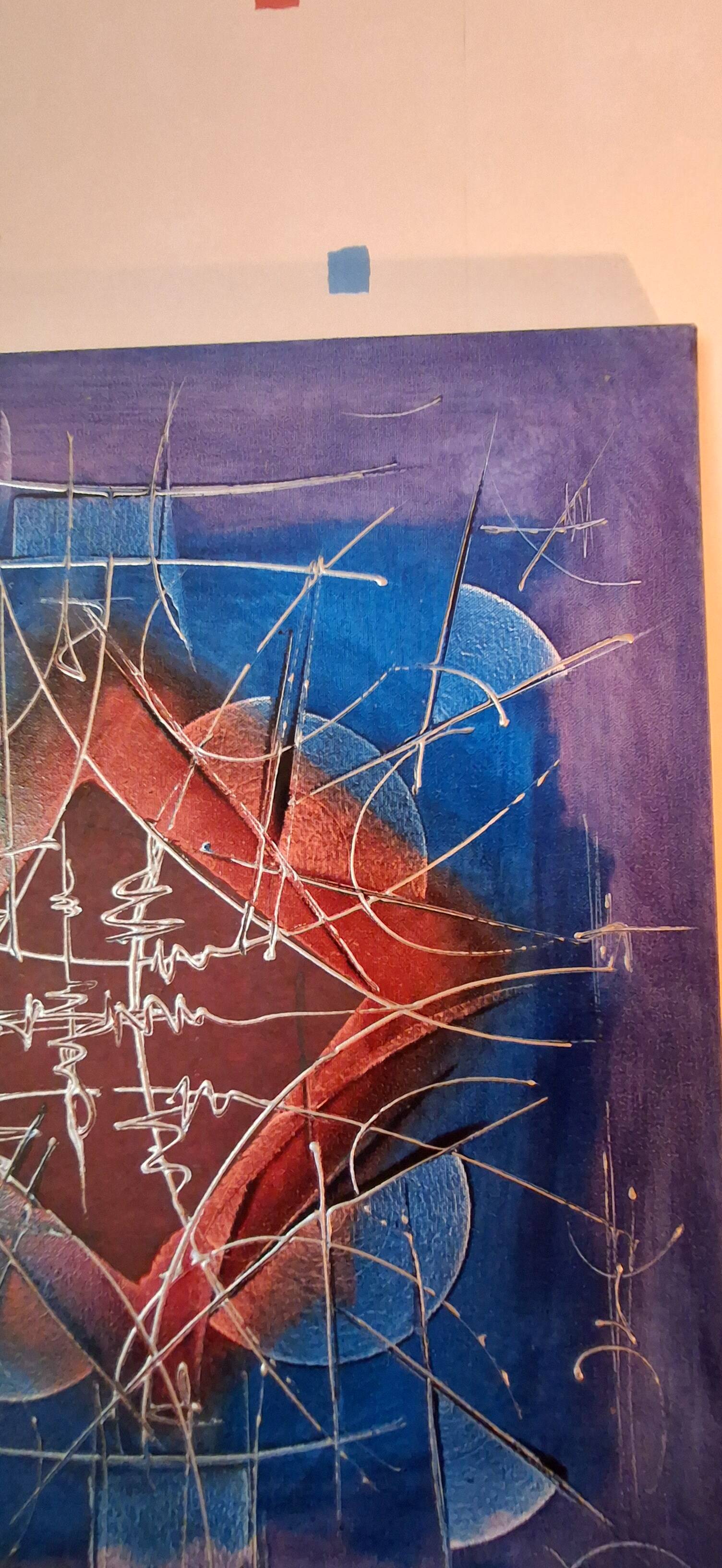 Original Abstract Table - "Admiral" by Christian Guillot 61x50cm