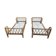 Paire de lits d'enfant en rotin vintage