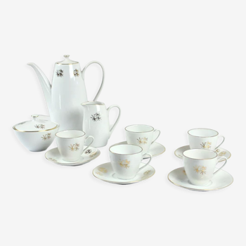 Bohemian Tea Set In Porcelain & Gold, Czechoslovakia 1950s