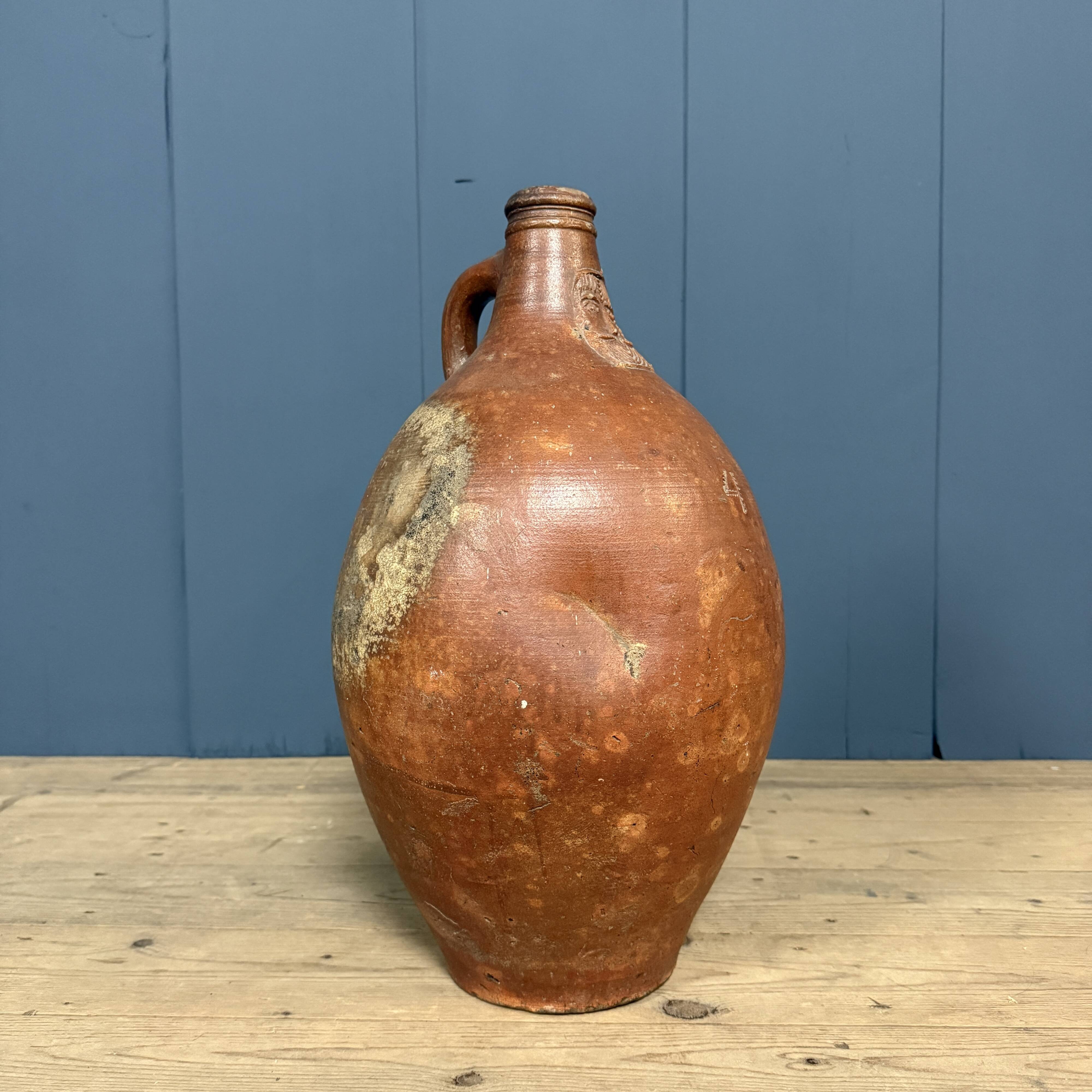 Large size earthenware beardman jug