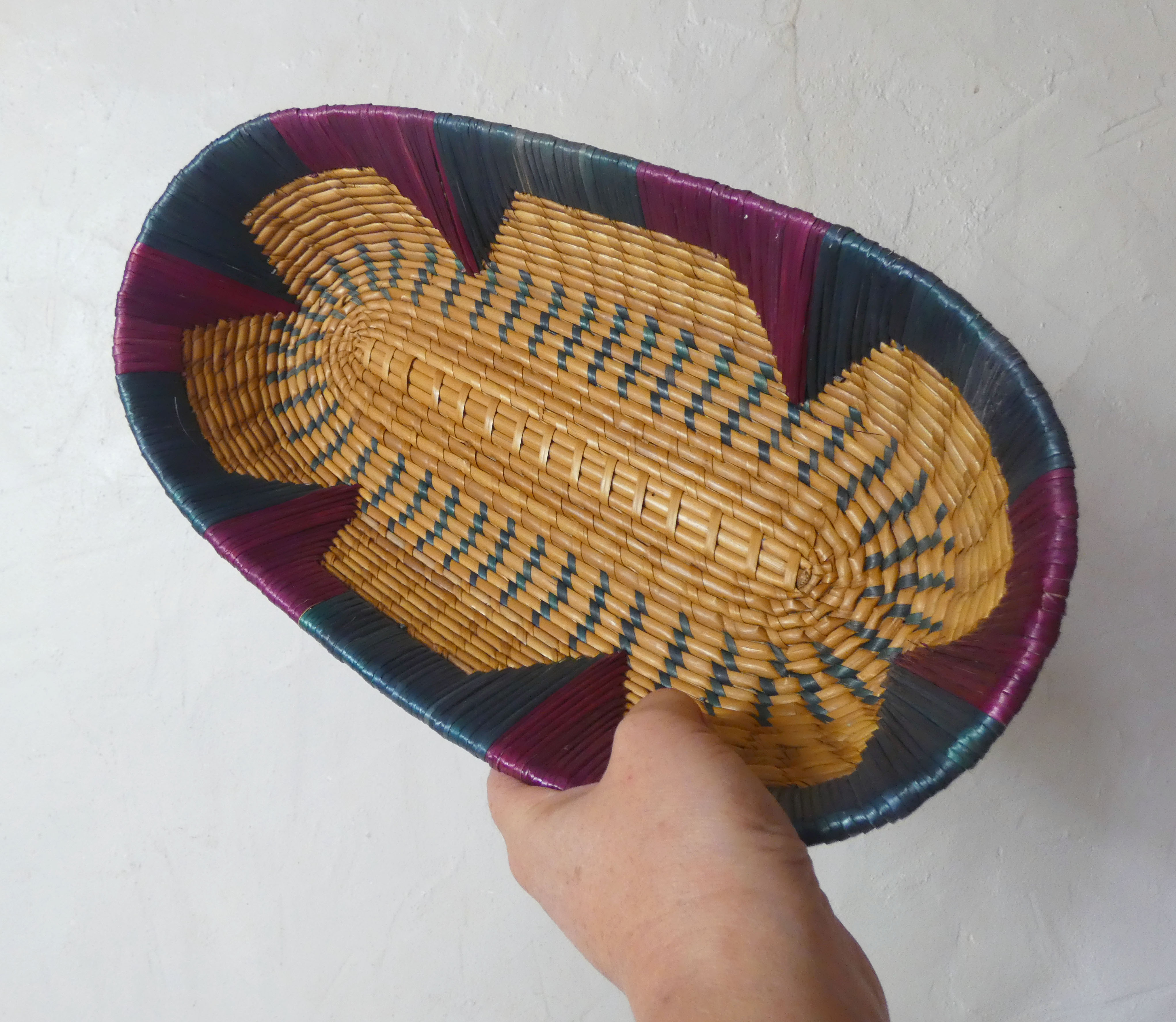 Vintage ethnic oval basket