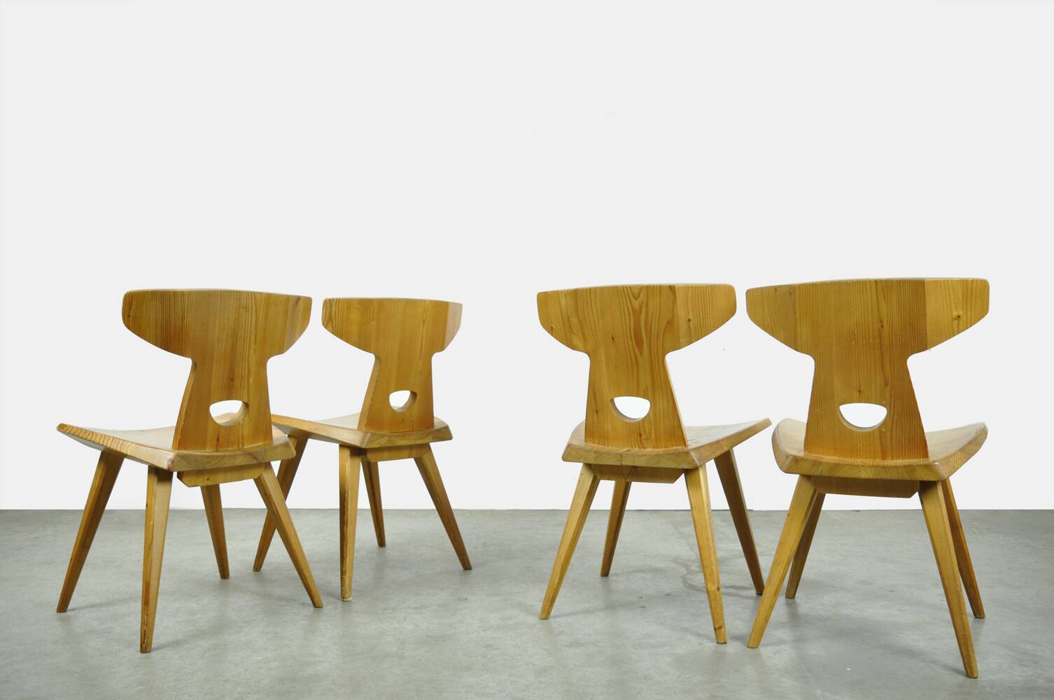 Vintage handmade dining table chairs by Jacob Kielland-Brandt for I. Christiansen, Denmark 1960s