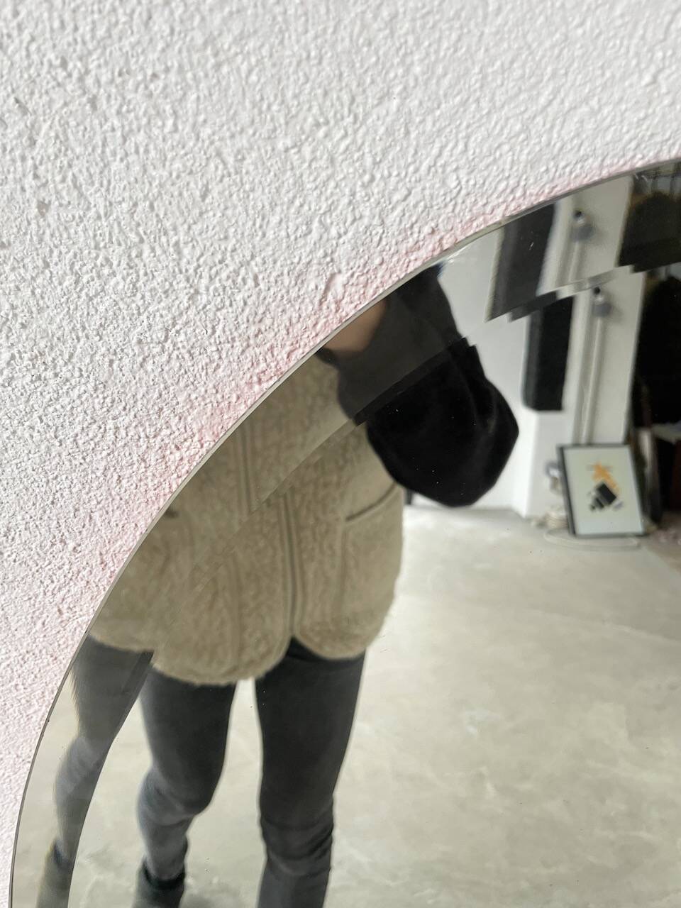 1950s oval beveled mirror