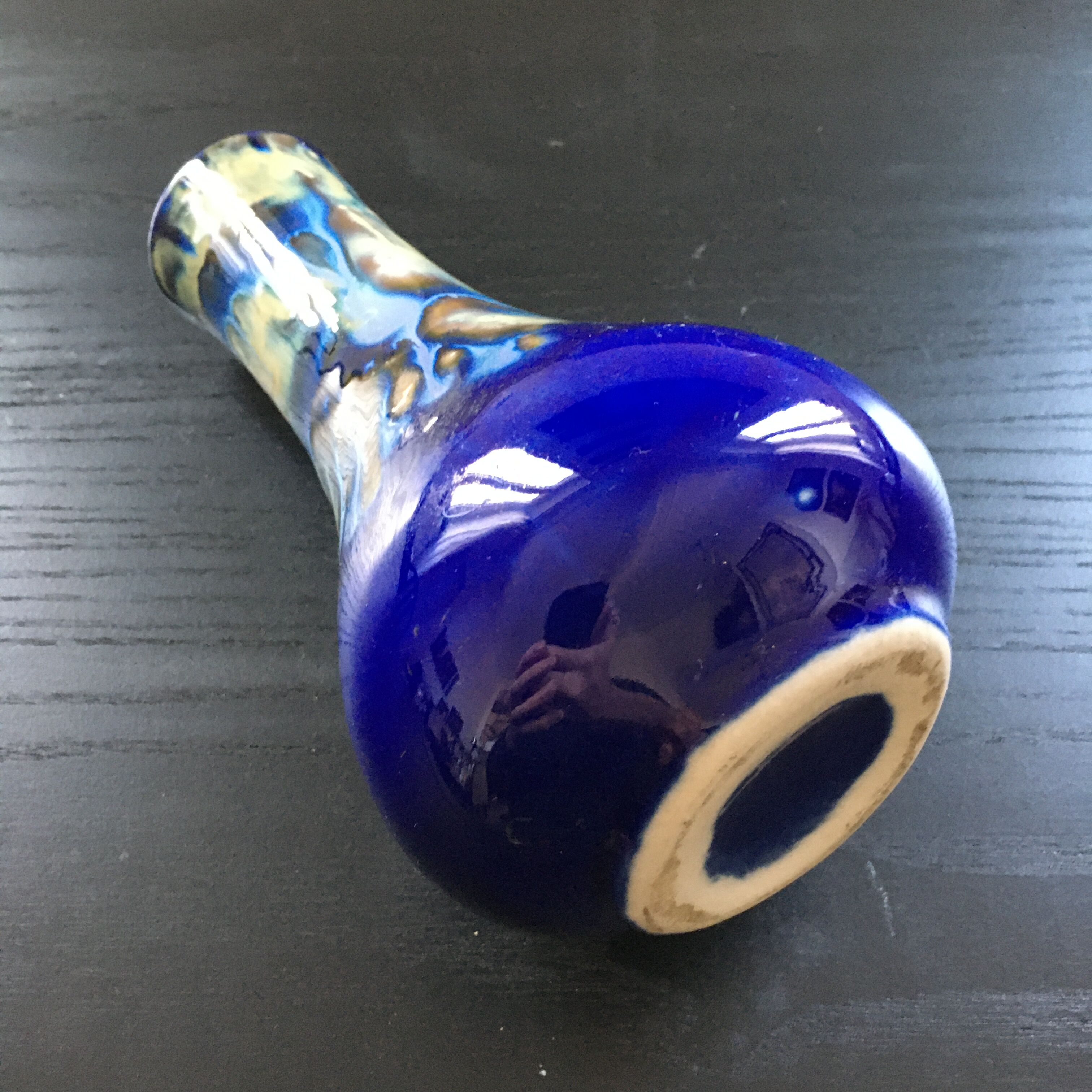 Flaming blue vase