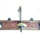 Coat rack wood and brass