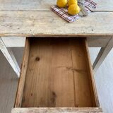 Old farmhouse table in weathered wood
