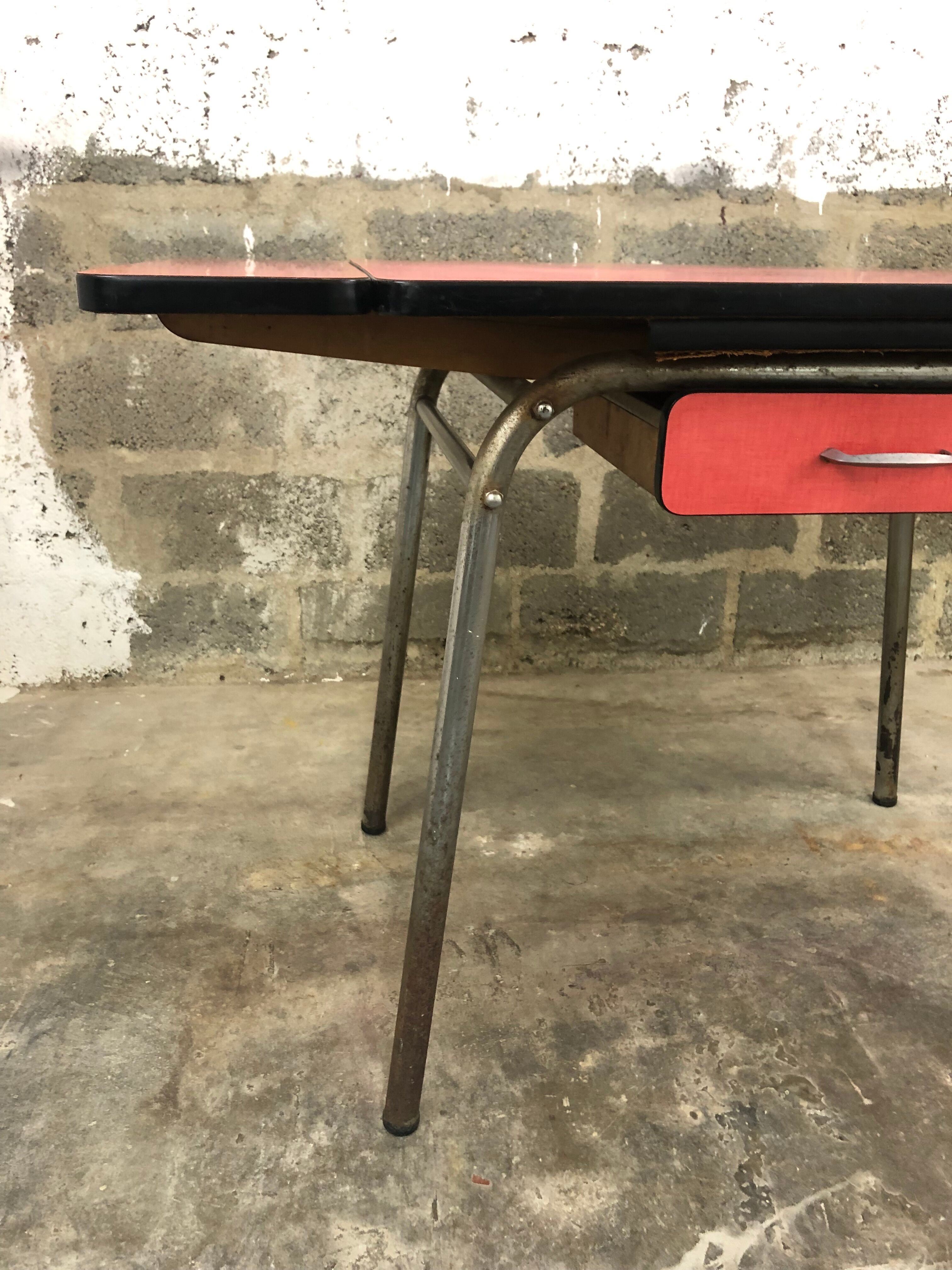 Red formica table