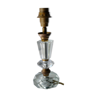 Glass and brass lamp foot