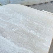 Large marble travertine coffee table in the shape of an eye from Roche Bobois vintage 70s