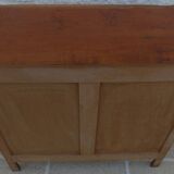 3-drawer solid natural wood chest of drawers with black handles - Completely restored