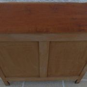 3-drawer solid natural wood chest of drawers with black handles - Completely restored
