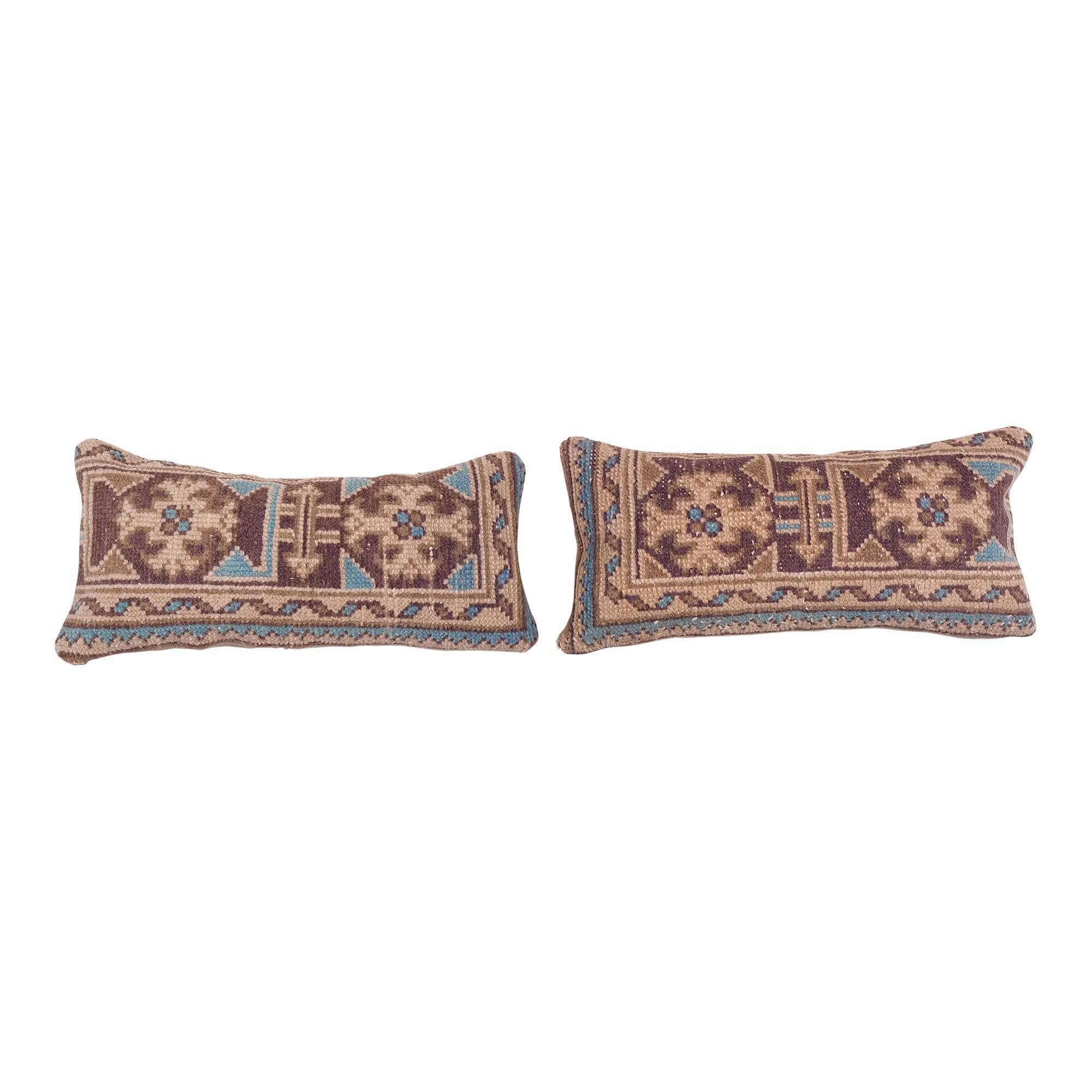 Set of 2 vintage Turkish cushion covers 25x51 cm
