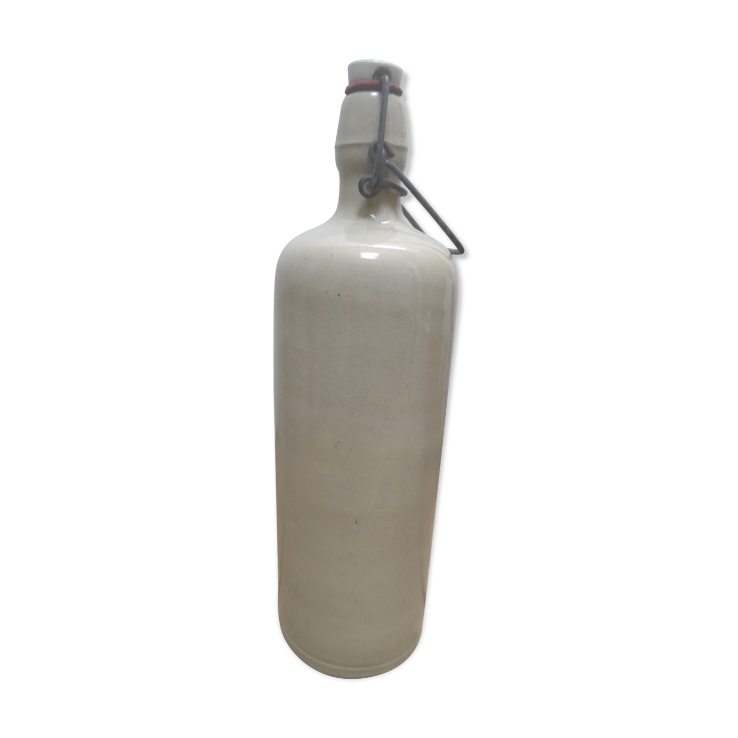 Bouteille en grès vernissée blanche