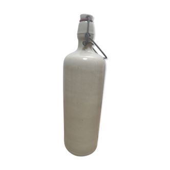 White glazed stoneware bottle