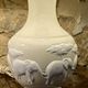 Pair of Raynaud Limoges lamps – Kenya model – Biscuit elephants – 20th century