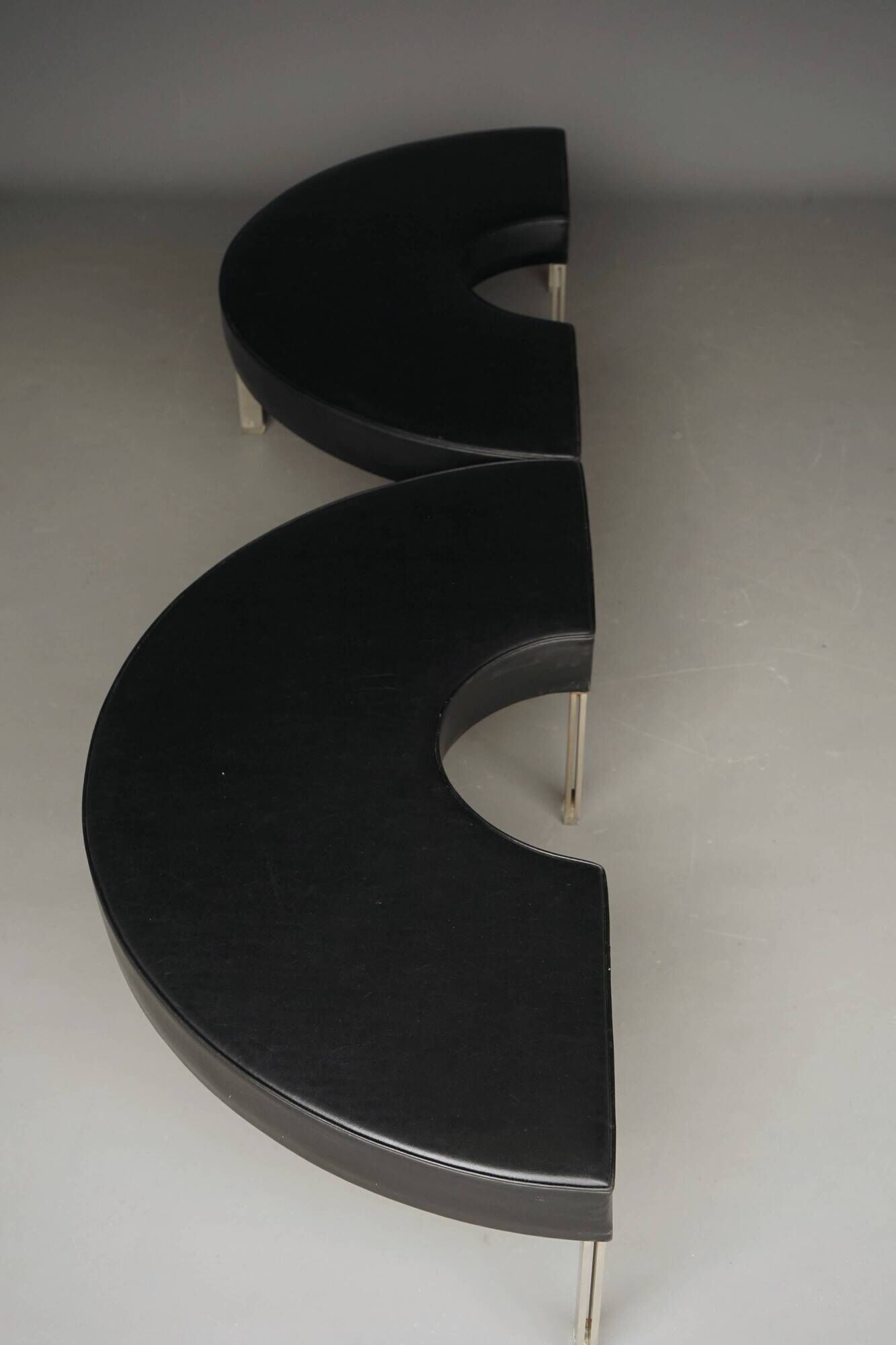 Vintage mid-century Round Benches. 1960s. Set of 2