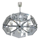 Vintage Italian Chrome and Glass Chandelier, 70s
