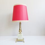 Table lamp made of brass and onyx