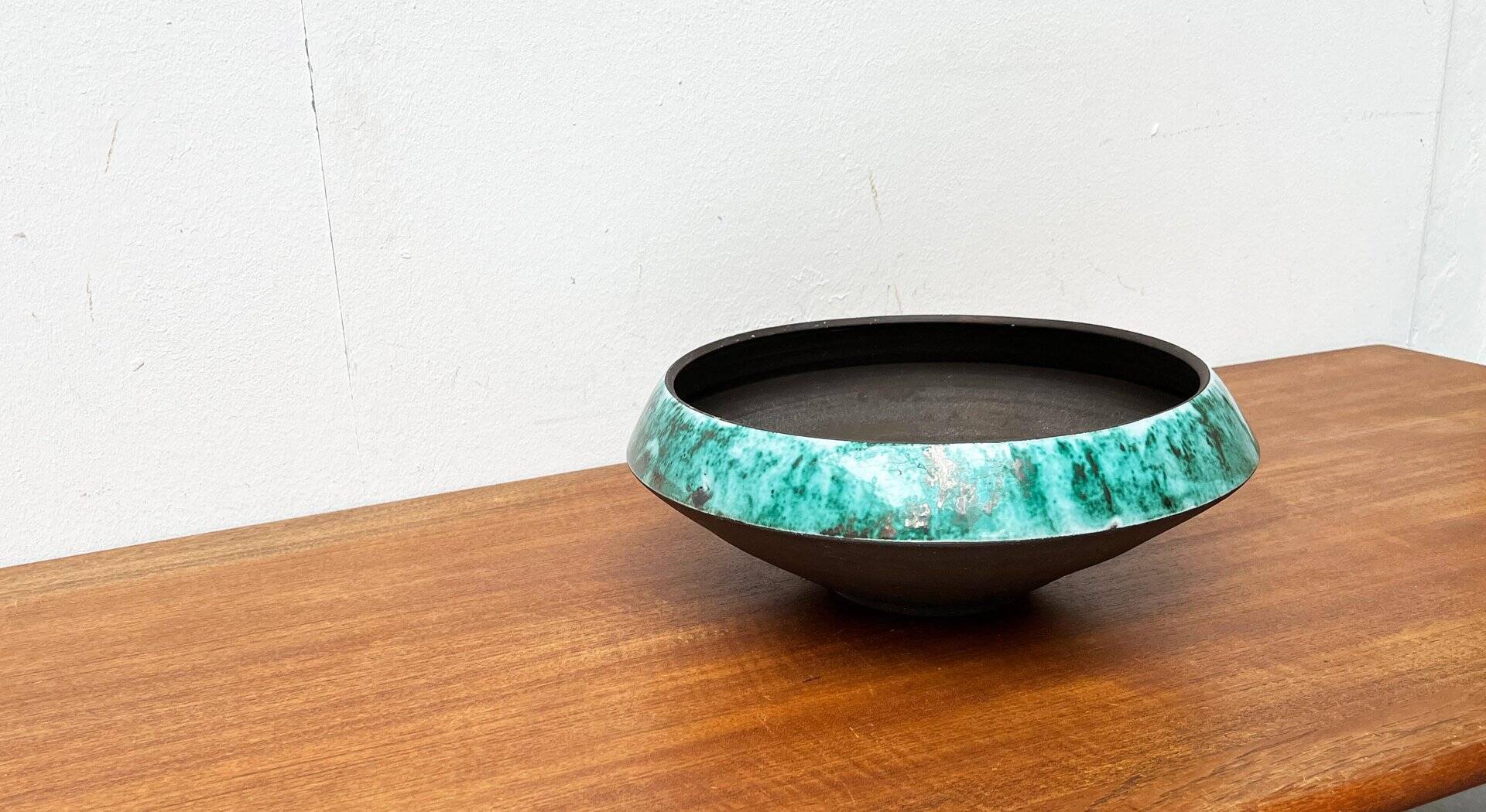 Grand bol de poterie d'atelier allemand du milieu du siècle de BKW Böttger Keramik Wandsbek, Hambourg, années 1960