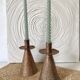 Pair of hammered copper candlesticks from the 1950s