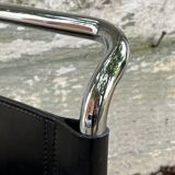 Set of 4 mr10 cantilever chairs chrome steel & black leather, ludwig mies van der rohe / fasem 1970s