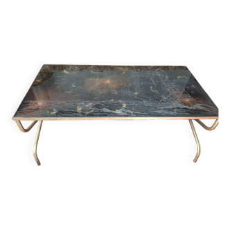 Gold and bronze powder table signed Lasco