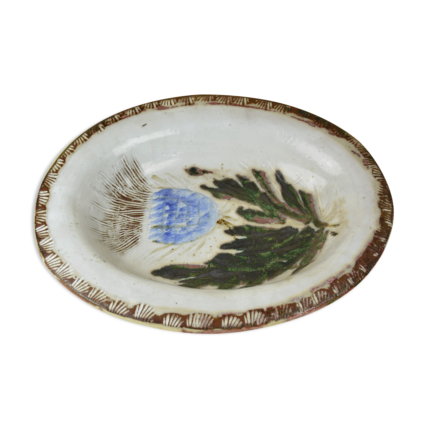 Plat ovale au chardon Albet et Pyot Thiry