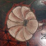 Stool Chinese pedestal table old red lacquer