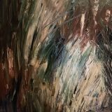 Oil on canvas forest landscape