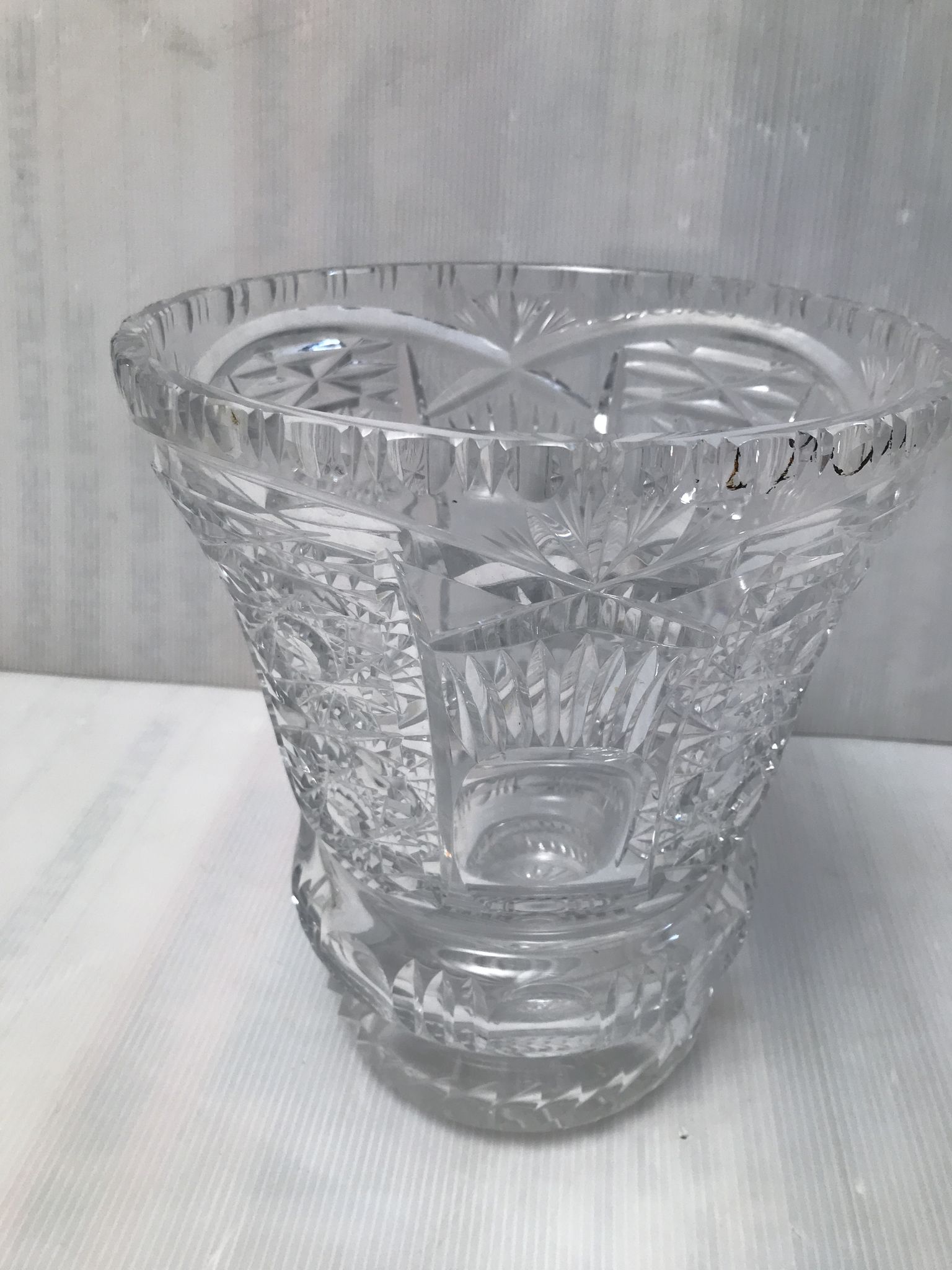 Vintage vase cut into facets of the 30s