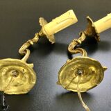 Paire d'appliques 1 lumière en bronze style Louis XV