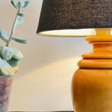 Vintage solid wood and fabric lamp