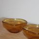 Set of 2 vintage amber glass ramekins – 1970s – Made in France