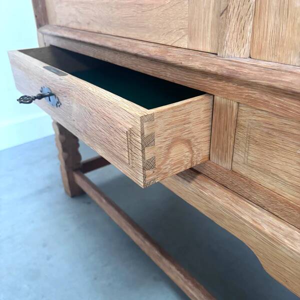 Solid oak sideboard by Henning Kjaernulf, Denmark 1960s