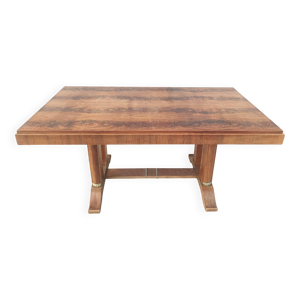 table Art Déco en ronce - noyer