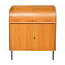 Secretaire arrondi en bois blond 1960