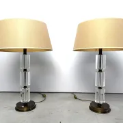 Pair of vintage lucite table lamps, 1980s