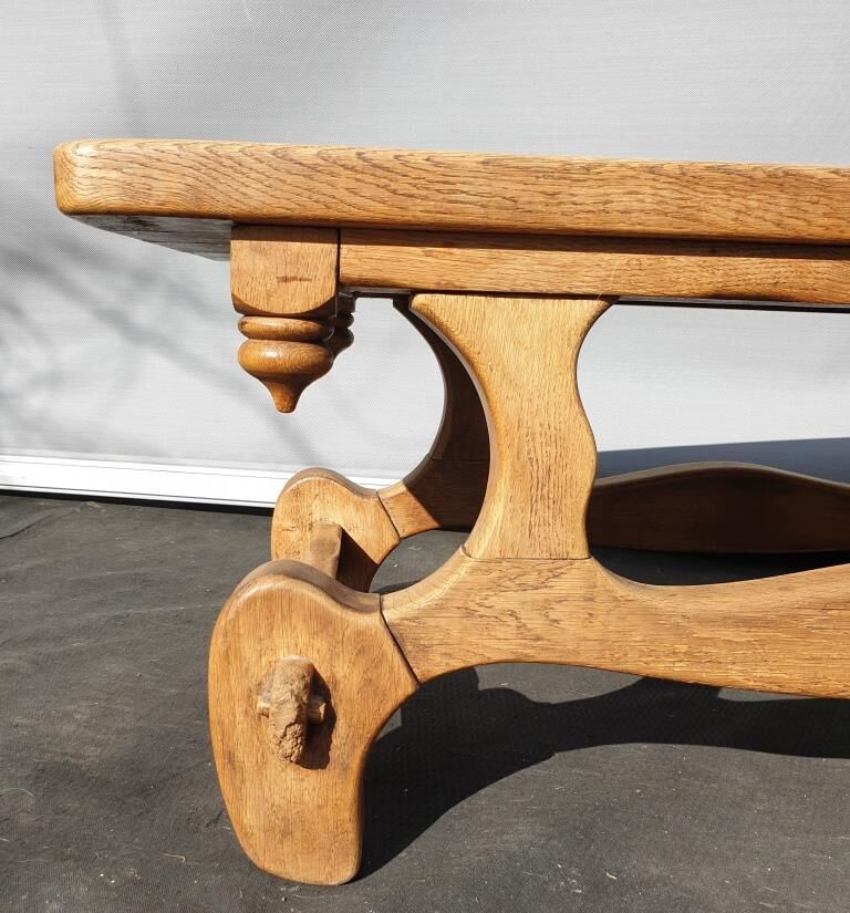Medieval solid oak coffee table