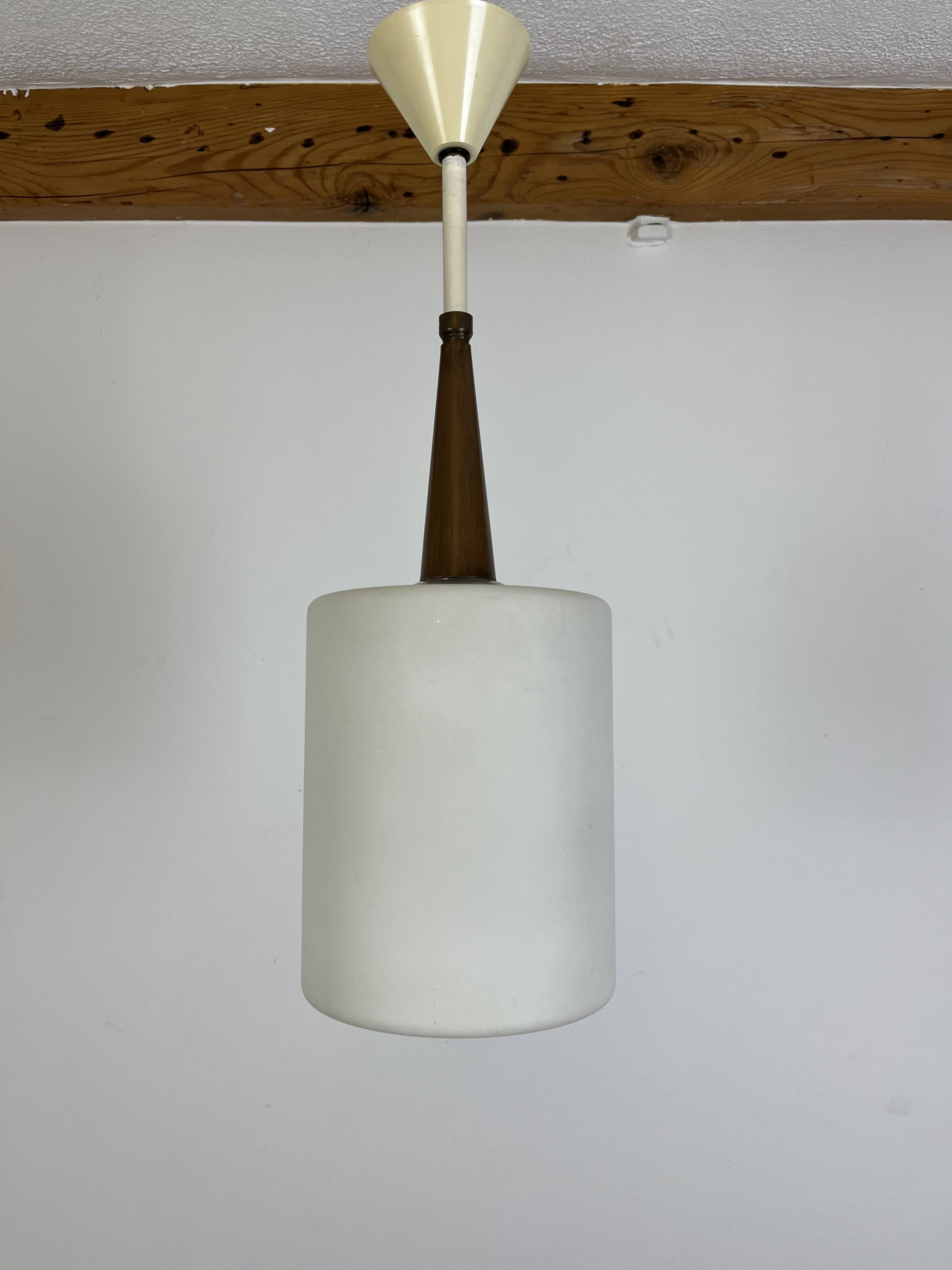 Scandinavian opaline pendant light from the 60s