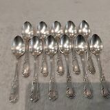 11 silver-plated metal teaspoons, Boulenger LXV scales