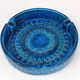 Aldo Londi Bitossi very large round ashtray Rimini blue enamel mid-century, 1950s