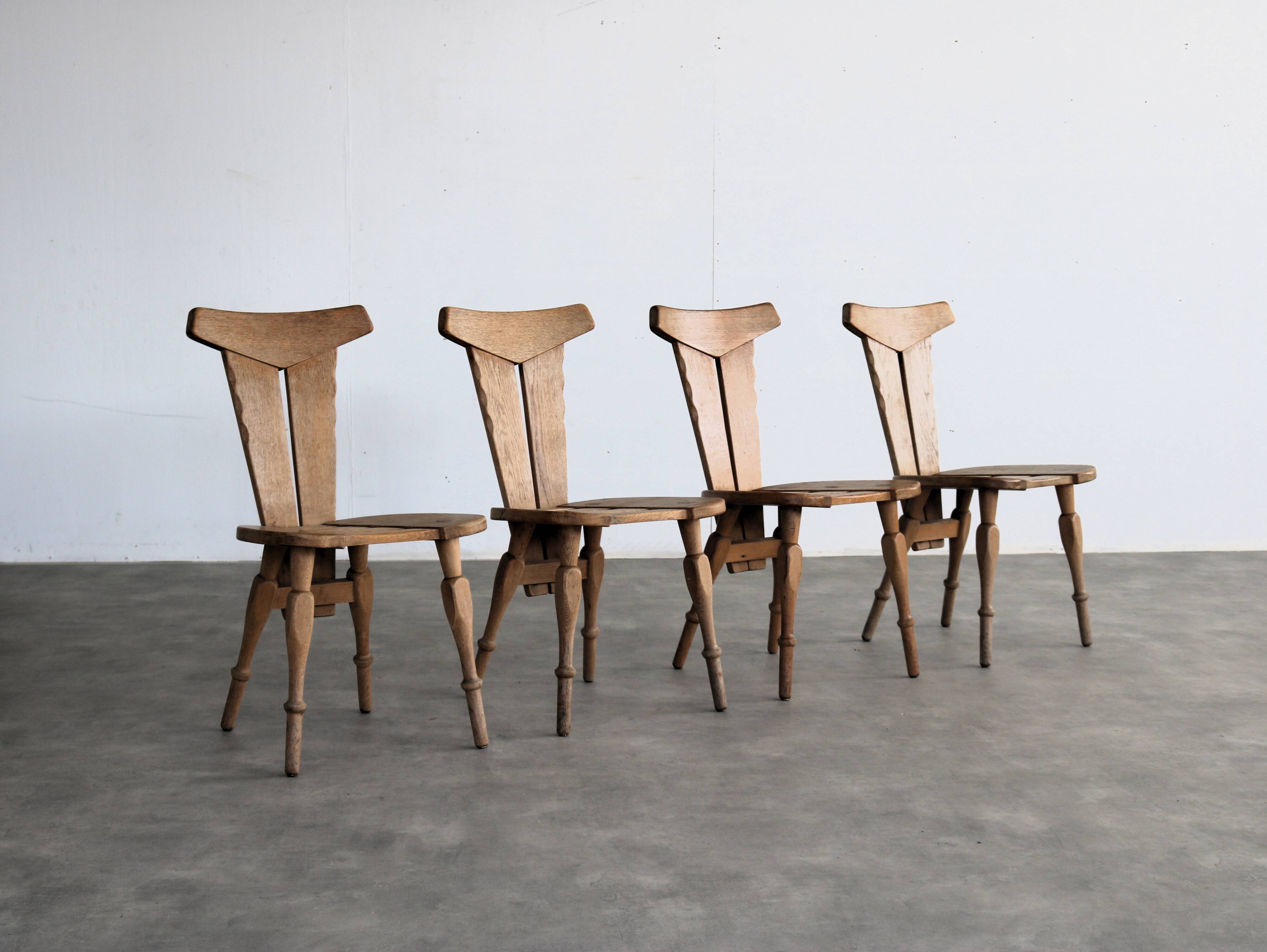 Brutalist dining chairs | chairs | 1960s | set of 4