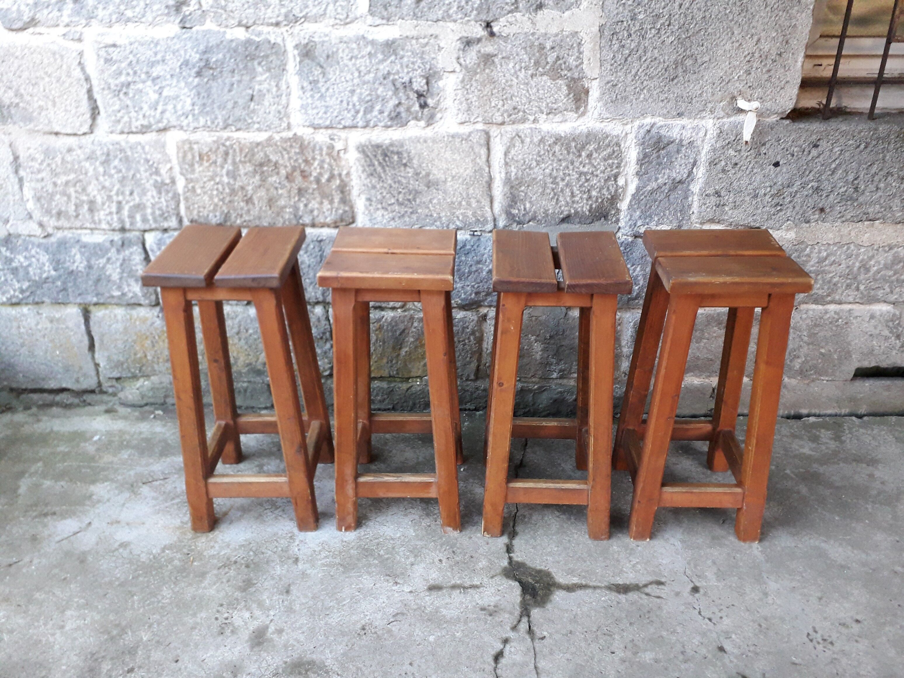 4 pine mountain style stools