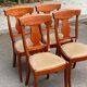 4 Landes chairs with solid wood crossbars and beige velvet fabric
