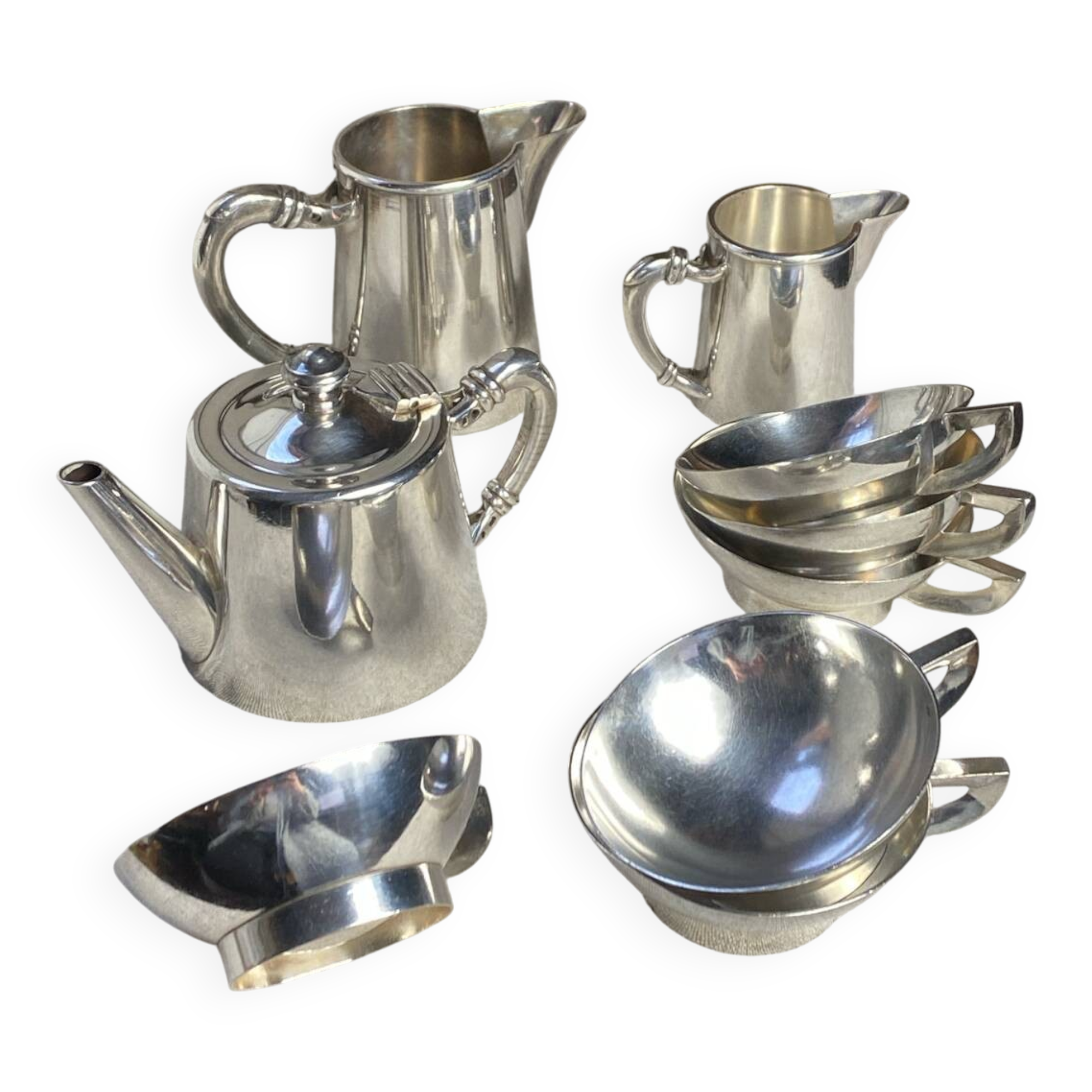 Art Deco silver-plated metal coffee/tea service