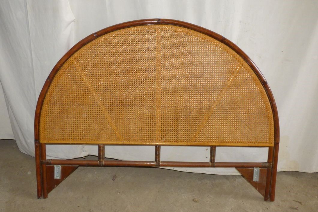 Cannage and bamboo bedhead