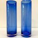 Lot de 2 vases vintage en verre bleu cobalt