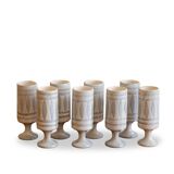 Roger Capron.  Série de 8 verres en céramique signés et datés 1976