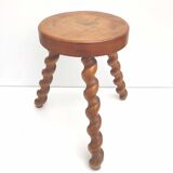 Tripod wood stool twisted feet