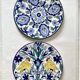 Pair of decorative ceramic plates from Nabeul, 1960s-1970s.